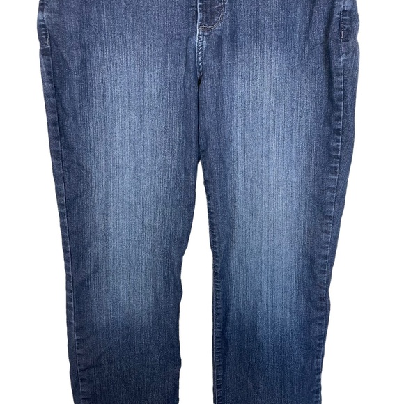 NYDJ Straight Leg Stretchy Lift Tuck Technology Mom Jeans Glitter Butt Pockets - Picture 8 of 16